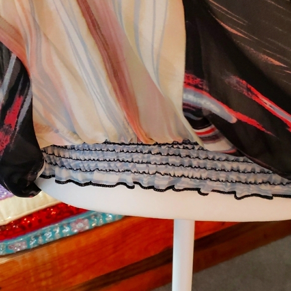 Sheer Striped Blouse - Picture 3 of 6